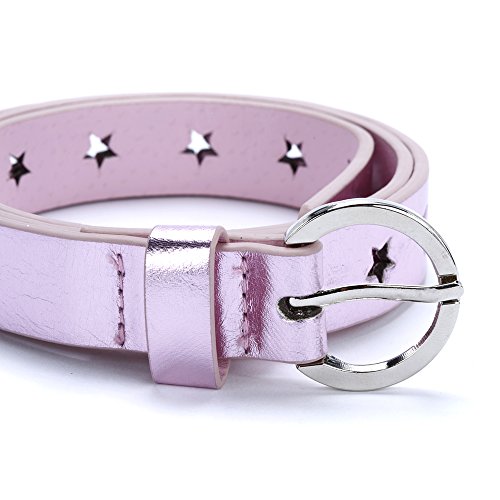 Shiny Mettalic Perforated Stars Girls Belt - For Kids Size 4-14 Years, Stylish and Fun Belt for Girls All Ages2