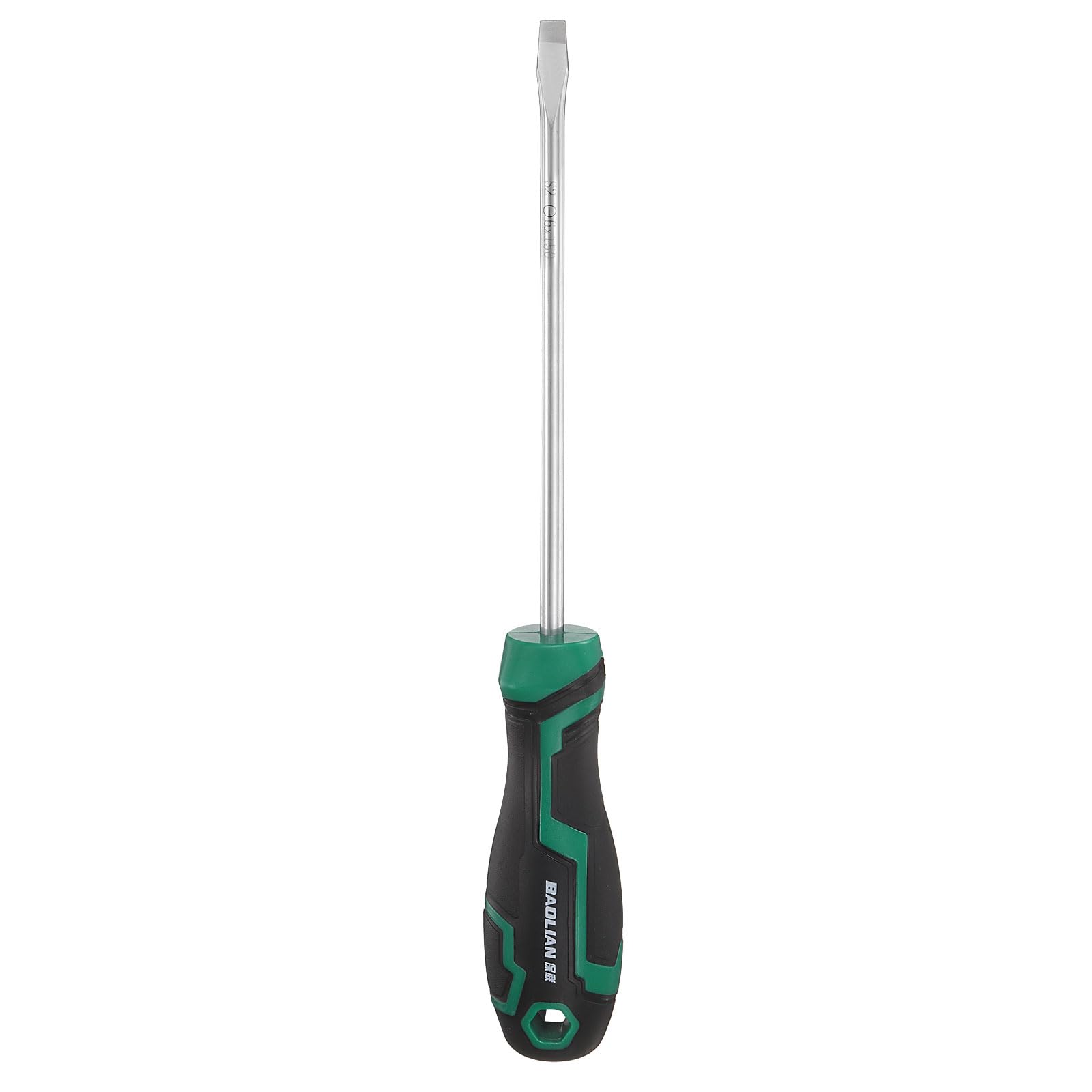 sourcing map SL6 Flat Head Screwdriver 10.2" Length S2 Steel Magnetic Slotted Screwdrivers with Ergonomics Grip for Fastening Loosening DIY Repairing