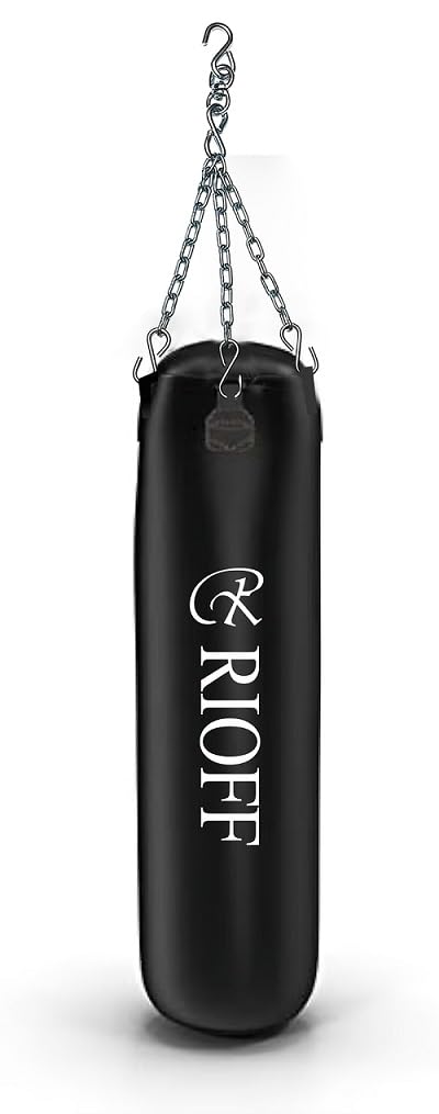 Punching Bag Boxing Bag for Home Heavy Duty with Stainless Steel Hanging Chain 2Feet Unfilled Synthetic Leather for (MMA,Kickboxing,Muay Thai,Taekwondo,Judo,Karate). Black-picture-22
