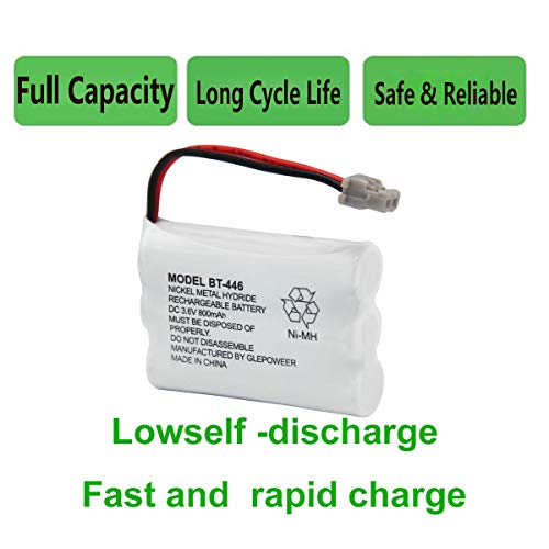 Glepoweer US02446 Bt-446 Bt446 Bt-504 Bt-1004 Bt-1005 Cordless Phone Battery Compatible With Uniden Uip1868 Tru8885 Tru885-2 Tru8888 Bbty0503001 Ge-Tl26402 Cph-488B Handset Phone 3.6V 800Mah Ni-Mh thumb #5