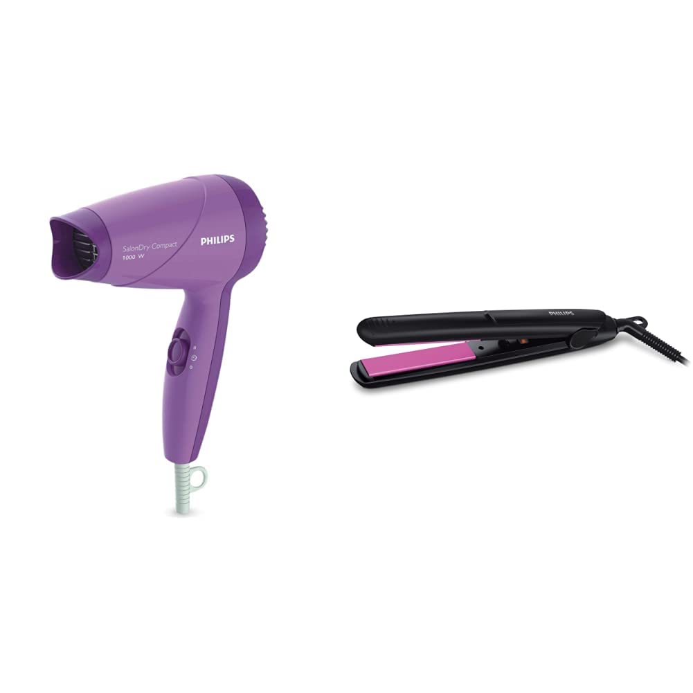 philips straightener (black) & dryer (purple) combo