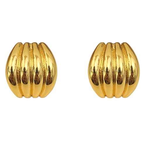 Statement Chunky Gold Earrings for Women Unique Square Stainless Steel Heaven Mayhem Button Stud Earrings Trendy Jewelry