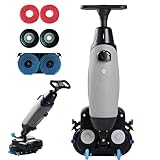 Commercial Floor Washer and Scrubber Machine, 17” Cleaning Width, Coverage 13000 Sqft/H, 240 RPM Deep Cleaning, Dual Brush, Power Scrubber for Various Floor Types Gray