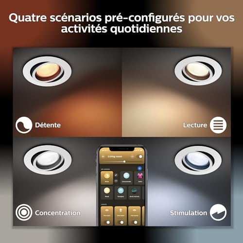 Philips Hue ambiance Pack de 3 spots à encastrer Milliskin Neuf - vue 5