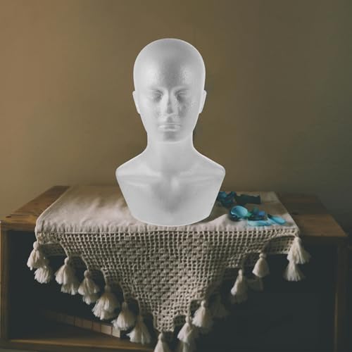 Cabeza de espuma con base estable para modelado de pelucas y escaparates 6