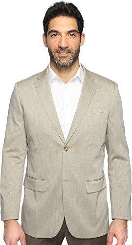 Perry Ellis Men's Heather Twill Stretch Suit Jacket, Natural Linen, 44 Regular