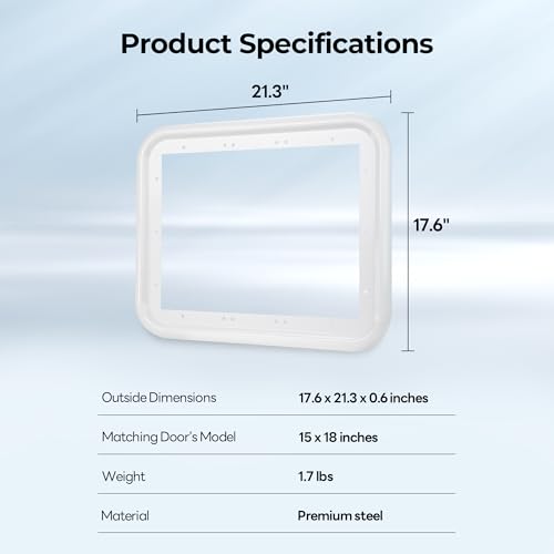 Image of FOGATTI RV Water Heater Door Trim Ring - 15 inch x 18 inch, White