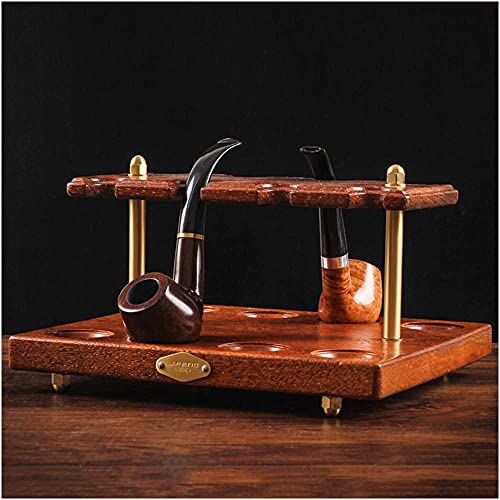 OSBELE Tobacco Pipe Stand for 8 Tobacco Smoking Pip - Wooden Tobacco Stand Pipe Display Rack Smoking Pipe Accessories Tobacco Pipe Stand Holder for Men's Gifts A