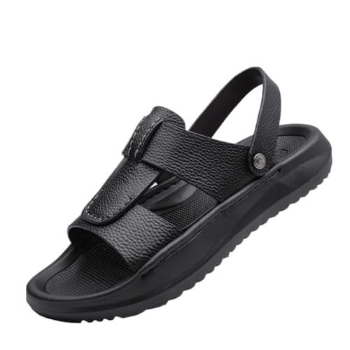 Barefoot Jesus Sandals for Men Slingback Beach Slides Slip On Slippers Breathable Lightweight Waterproof Leather Open Toes No-Slip Platform Cloud Sole Casual Summer Flats Comfort Walking Water Shoes