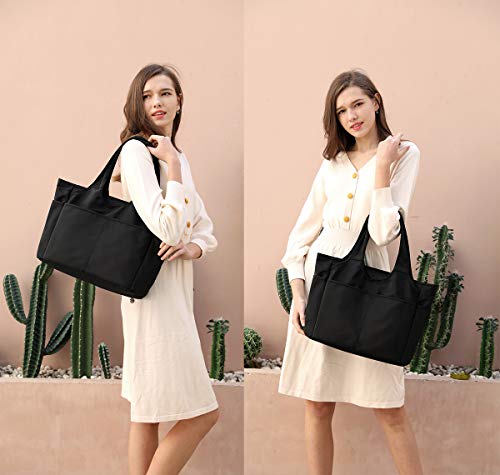 Collsants Nylon Tote Bag Waterproof Shoulder Bag For Women Lightweight Travel Handbag Multi Pocket With Zipper #TOP6