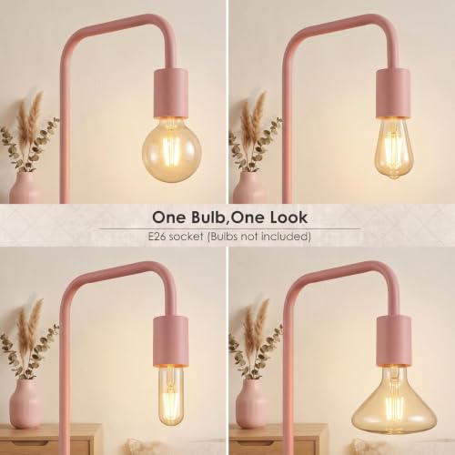 BoostArea Floor Lamp, Modern Cute Pink Floor Lamp, 63Inch Metal Standing Lamp, E26 Socket, On/Off Footswitch, ETL Listed, Tall Thin Skinny Cool Floor Lamp for Living Room, Bedroom Decor, Minimalist by BoostArea - Used condition - Image 3