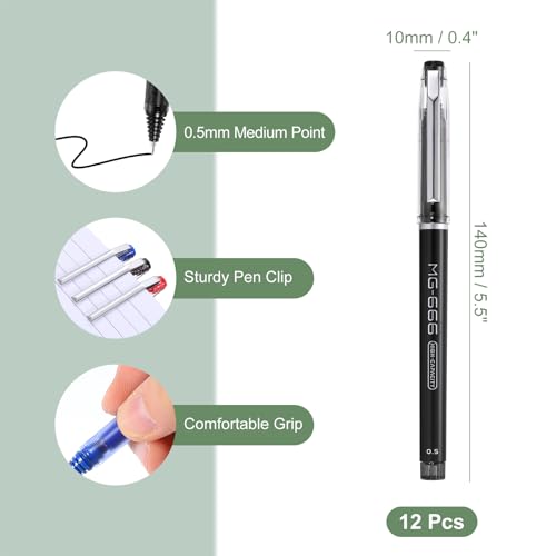 Bolígrafos de Gel M&G Punto Medio 0.5mm Pack 12 Negro miniatura 2