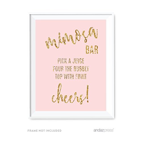 Andaz Press Blush Pink Gold Glitter Print Wedding Collection, Party Signs, Build Your