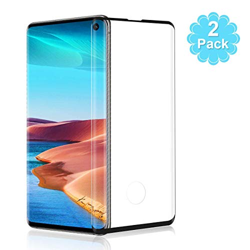 YIEASY 2 Piezas Cristal Templado para Samsung Galaxy S10, 3D Cobertura Completa Protector de Pantalla Fácil de Instalar Sin Burbujas Anti Dactilares 9H Dureza Anti arañazos Vidrio Templado - Negro