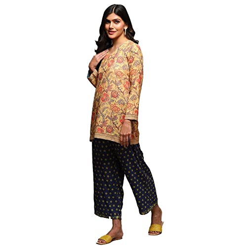 Image of BIBA Women Mid Rise Rayon Straight Palazzo