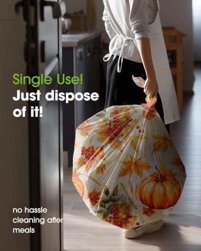 Image of Pureegg 20 Pack Fall Plastic Table Cloth Disposable Pumpkin Harvest