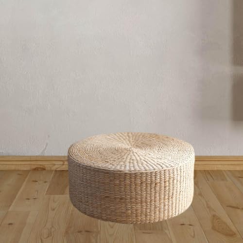 Sharplace Rattan Bodenkissen Tatami für Wohnzimmer - Japanischer Stil Sitzkissen Bodenmatte - Runde Yogamatte Meditation für Zuhause Balkon Schlafzimmer, 30 x 30 cm