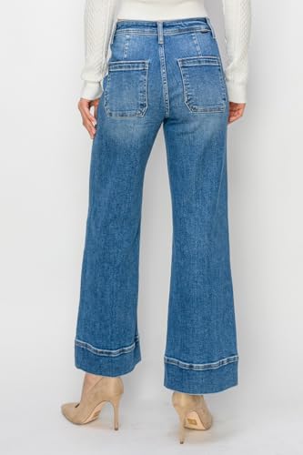 SALT TREE Risen Jeans - High Rise Wide Leg Crop Jeans - RDP56202