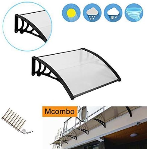 Miniatura 2 de MCombo - Toldo de policarbonato para ventana de exterior de 116 pulgadas, 78 pulgadas, 39 pulgadas