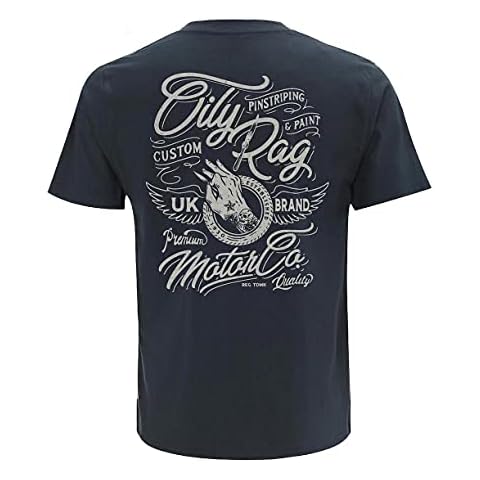 Oily Rag Paint & Pinstriping Artisan T-Shirt - Back Print - Denim Blue (XL) Cover