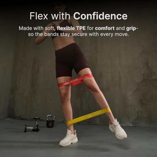 Image of CULT Resistance Band Set (Pack of 5) | Mini Loop Exercise Band & Theraband for Exercise | Elastic Band & Resistance Band for Home Workout for Men & Women | Gym Fitness Equipment