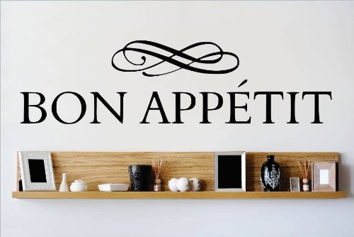 Decal β Vinyl Wall Sticker : Bon Appetit Quote Home Decor Sticker - Vinyl Wall Decal - 22 Colors Available Size: 10 Inches X 40 Inches