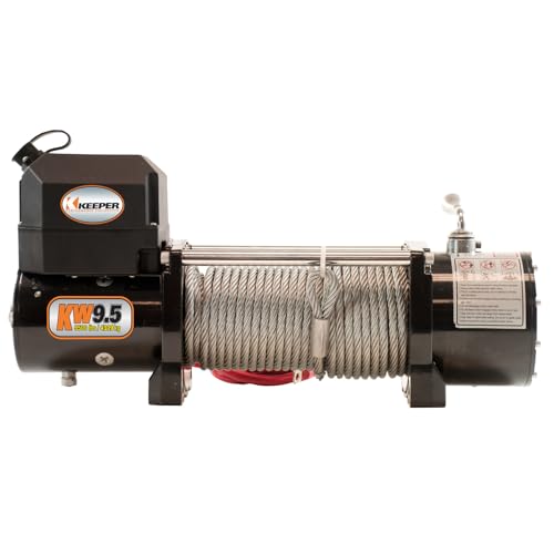 Winche eléctrico KEEPER KW 9.5 de 9500 lb 12V con control remoto