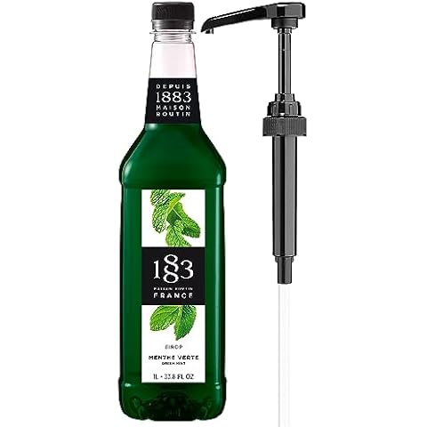 1883 Green Mint Syrup with Pump Cover