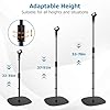 BILIONE Microphone Stand Floor, 22"-70" Height Adjustable Boom Mic Stand with Weighted Base, 2 Clips & 3/8'' to 5/8'' Adapter Compatible with Blue Yeti HyperX QuadCast Shure SM58 (Mic Stand Floor) #2