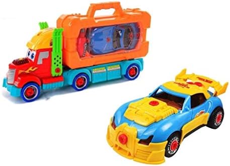 King Of Toys Take Apart 50 Piece Toy Set Truck Carrier Tool Box with Racing Car And Realistic Lights and Sounds Hours of Fun Toy for Boys & Girls Age 3, 4, 5 +Year Old
