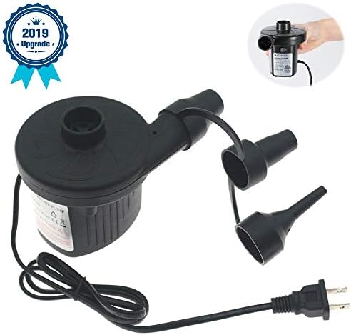 Deyace electric Air Pump, Air Mattress Pump for Inflatable Blow up Pool Raft Bed Boat Toy Exercise Ball, Quick-Fill AC Inflator Deflator with 3 Nozzles, 110-120 Volt  