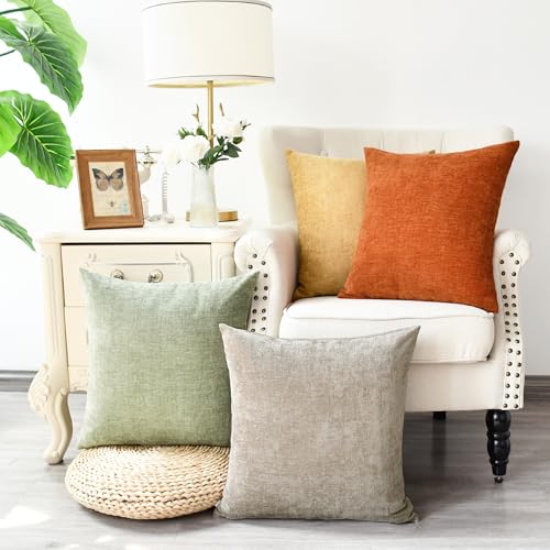 CaliTime Decorative Couch Throw Pillow Covers 18 X 18 Inches Multicolored