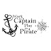 Jomoval RoomMates - Adhesivos Decorativos para la Pared (de Quita y pon), diseño de Ancla y timón con Texto Work Like a Captain, Play Like a Pirate