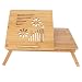 SONGMICS Portable Adjustable Bamboo Laptop Desk with Tilting Top Drawer, ULLD002