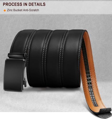Men Belt Ratchet Click Belt Adjustable For Men Golf Dress Casual Jeans 1 3/8-Cut For Fit3