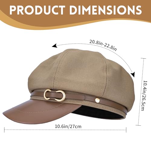 Busnos Baskenmütze Newsboy Cap Damen-Hut Mit Achteckiger Form Baskenmütze Damen-Newsboy-Kappen Trendige Niedliche Kleiderhüte Herbst- und Wintermützen Khaki Ballonmütze Mode