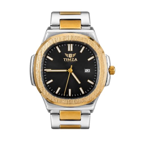 Image of Luxury Business Analog Quartz Watch for Men Sunburst Dial, Stainless Steel Strap, Date Display, Luminous Hands & Water Resistant (Black)