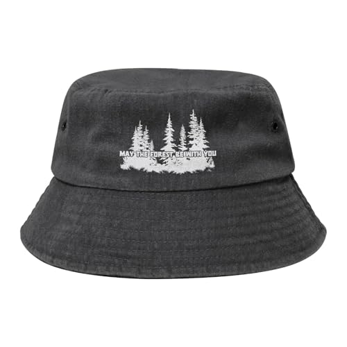 Qauirfe May The Forest Be with You Fashion Cowboy Denim Fisherman Hat Outdoor Fishing Cap Sun