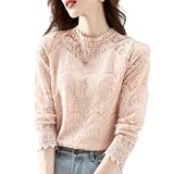 [POGCZMKK] tシャツ レディース トップス ティーシャツ レース 花柄 切替え インナー シャツ 重ね着風 可愛い きれいめ 通気 着瘦せ 裏地付き ファッション 通勤 普段着 デート カジュアル 春 夏 秋