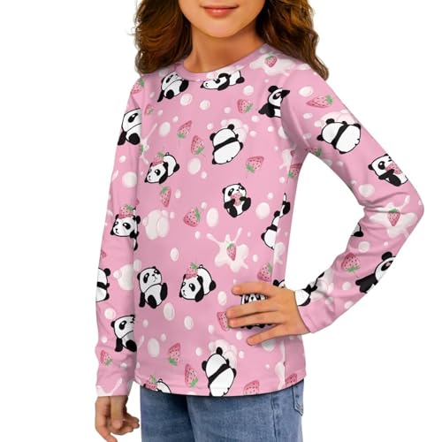 Kids Long Sleeves Shirts Casual Boys Girls Sport Pullover Top for Fall Daily Trip 3-16Y4