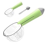 KMOMO Pet Dog-Cat Wet-Food Scoop Spoon - 1 Cup (250ml) Pet Food Scoop, Dry Food Scoop and Wet Food Spoon and Bag Clasp Clip Three Functions in One, Food Grade Material, Dishwasher Safe