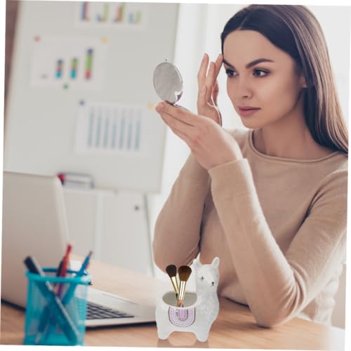 Pot de fleurs alpaga céramique blanche idée cadeau originale déco bureau - 8