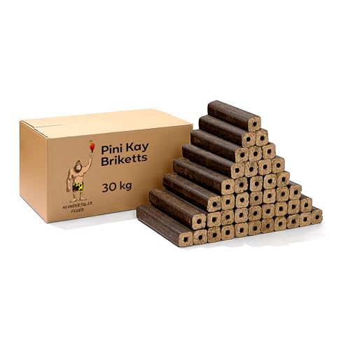 Neandertaler Feuer Holzbriketts PiniKay Hartholzbriketts Kaminbriketts 30 kg Briketts Kamin Ofen Grill Briquettes Hartholz Eiche Buche Brikett Holzbrikett Gluthalter