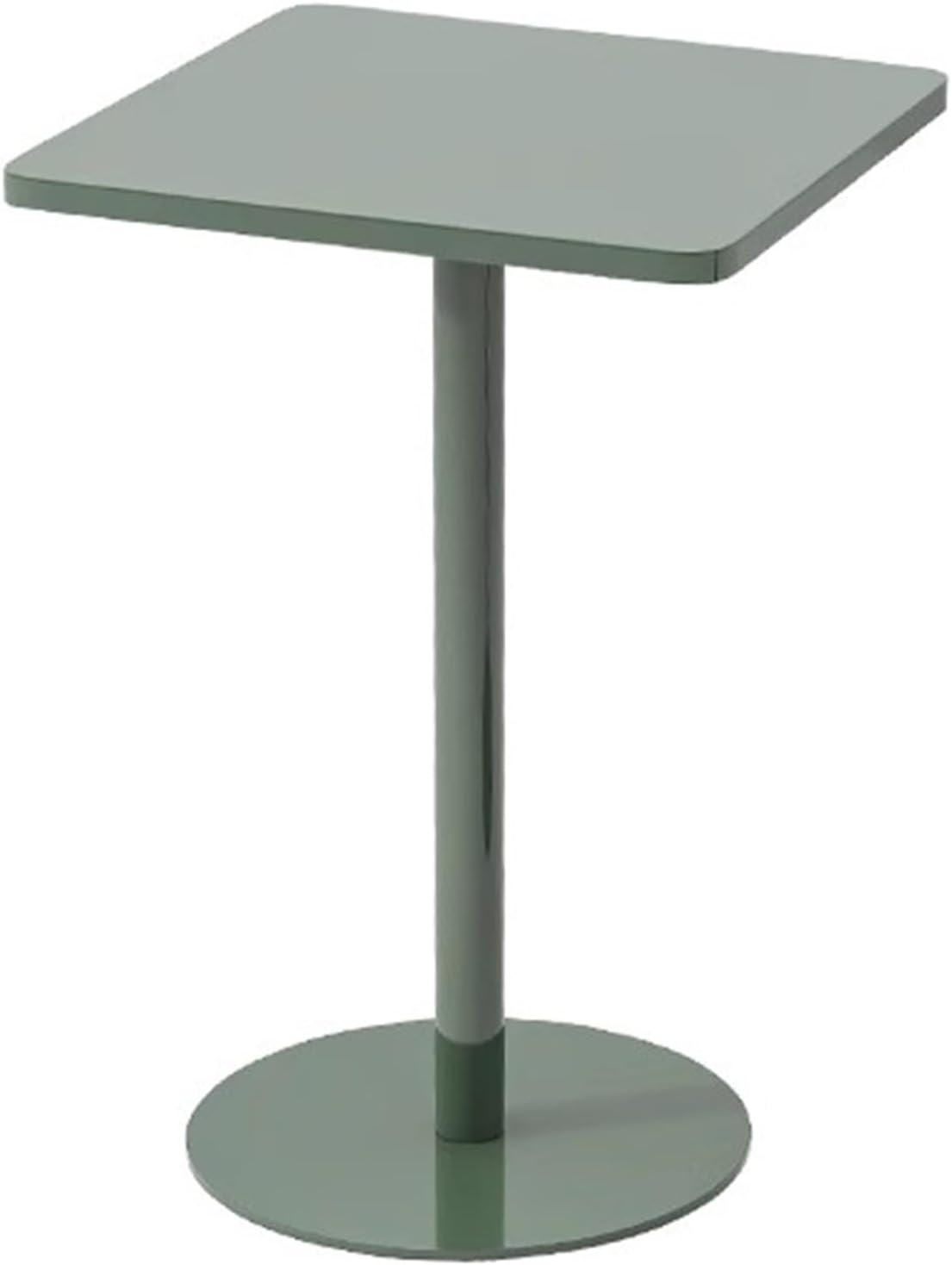 Small Iron Side Table, Outdoor Patio Square Coffee Table, Easy Assembly, for Front Desk, Milk Tea Shop Bar(Green,48x72cm/19x28in)