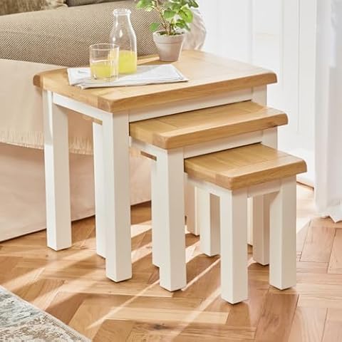 Cotswold Cream Painted Nest of Three Tables Cover