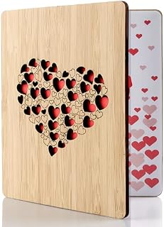 Greeting Cards, True Bamboo and Wooden Love Cards, Wooden Greeting Cards for Any Occasion, Used for Birthdays, Valentine's Day, Weddings, Mother's Day, Anniversary (B)