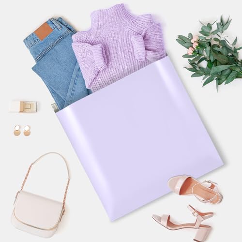 Image of Metronic Poly Mailers 24x24 100 Pack, Extra Large Shipping Bags for Clothes | Thick Strong Adhesive Waterproof Tear-resistant Mailing Envelopes, Packing Bags for Clothing, Small Business, Lilac Purple.