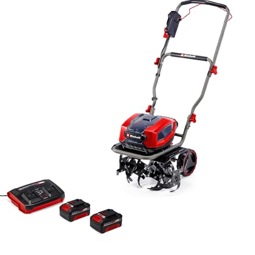 Einhell Akku-Bodenhacke GP-CR 36/45 Li E BL Power X-Change (36 V, Brushless, 45 cm Arbeitsbreite, 23 cm Arbeitstiefe, höhenverstellbare Räder, inkl. 2x 4,0 Ah Akkus + Twincharger)