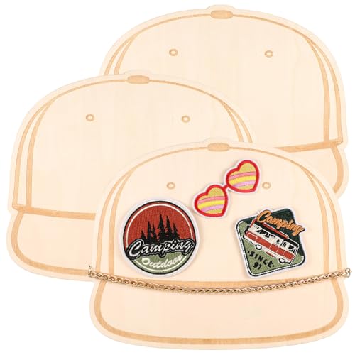 Wonderjune Truck Hat Template Palette Wood Baseball Cap Templates Create Personalized Hat Patches Truck Cap Design Patch Layout for Designing(3 Pcs)