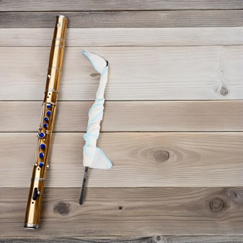 JEWEDECO Flute Cleaning Rod and Maintenance Kit with Absorbent Swab Cloth, Wind Instrument Care Tools for Flute and Recorder Cleaning and Polishing